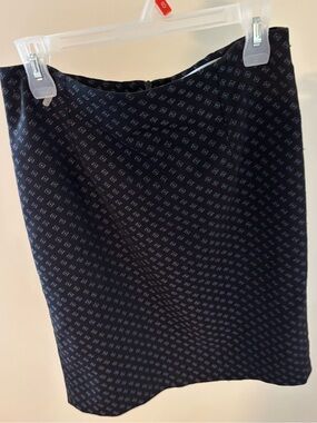 Simons Navy Micro-Print Pencil Skirt
